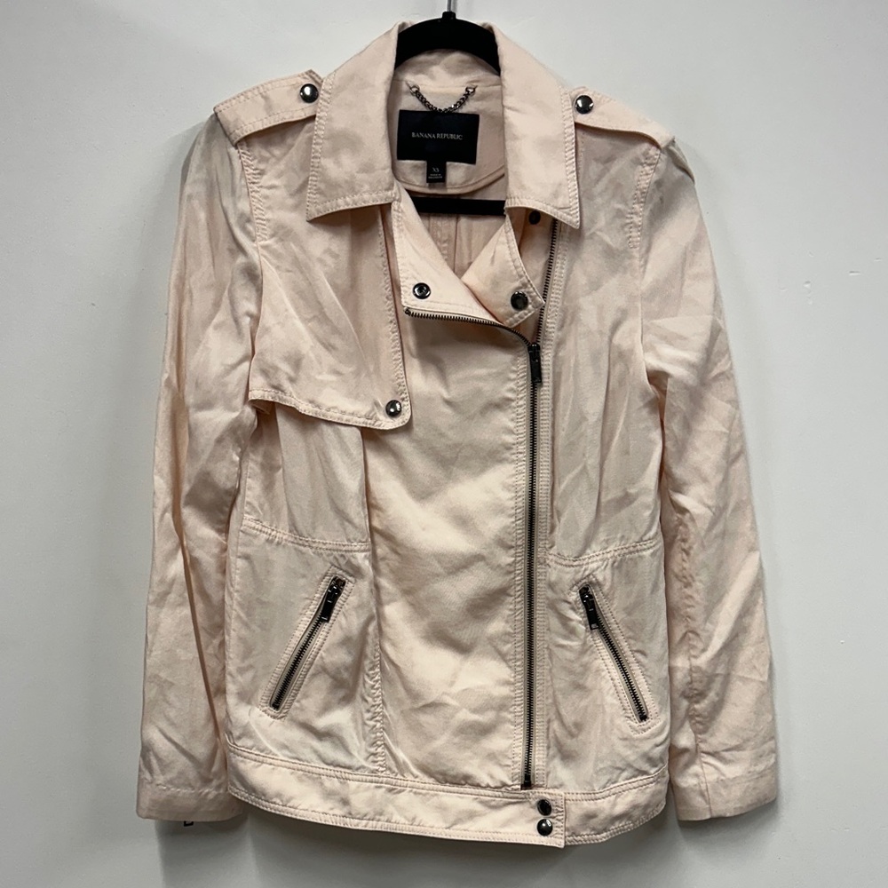 Banana Republic Blush Utility drapery moto Jacket xs